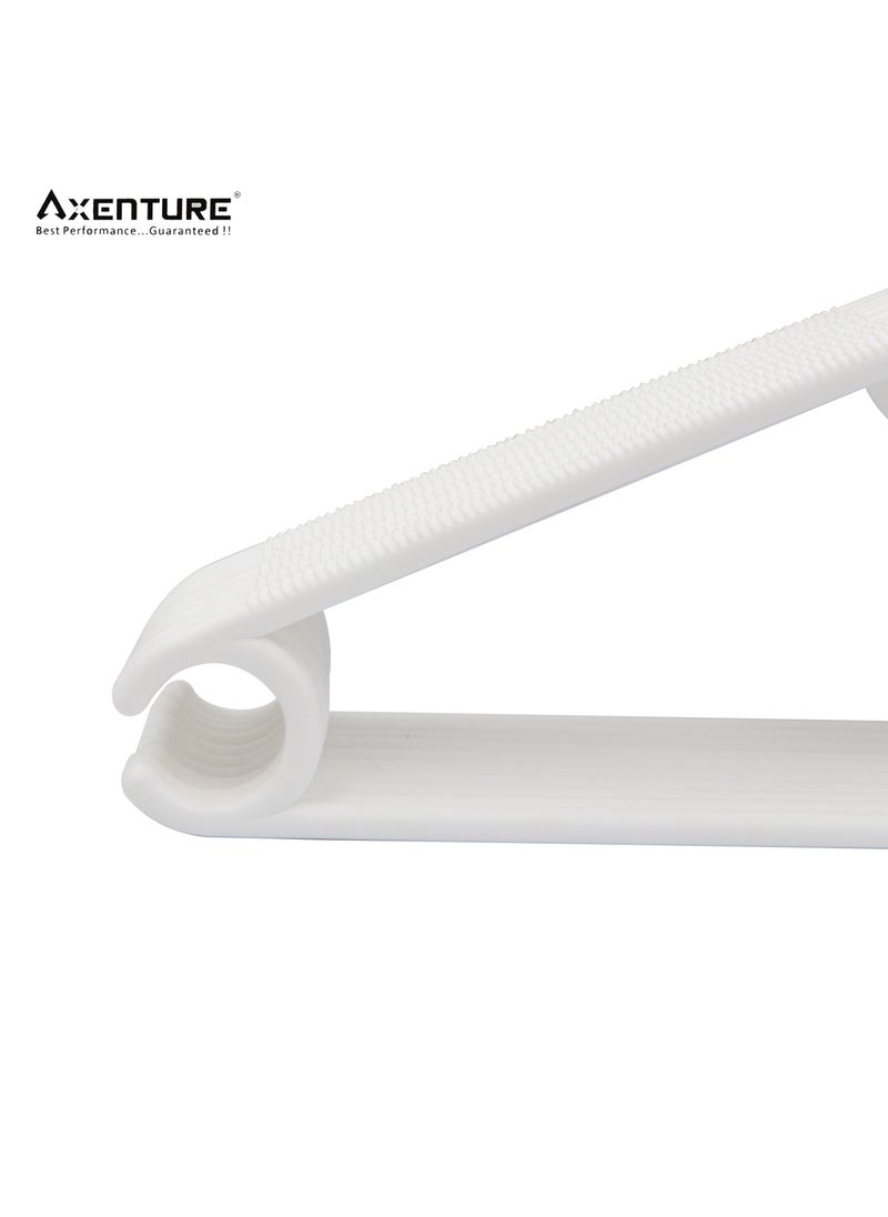 AXENTURE - 20-Pack 16 Inch Non-slip Adult Plastic Hanger White,Durable & Slim Space Saving Tubular Clothes Hangers, For Pants, Shirt, Dress, Underwear, Bra Etc. (20) - Image 1