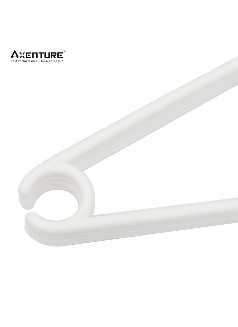 AXENTURE - 20-Pack 16 Inch Non-slip Adult Plastic Hanger White,Durable & Slim Space Saving Tubular Clothes Hangers, For Pants, Shirt, Dress, Underwear, Bra Etc. (20) - Image 1