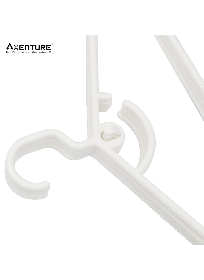 AXENTURE - 20-Pack 16 Inch Non-slip Adult Plastic Hanger White,Durable & Slim Space Saving Tubular Clothes Hangers, For Pants, Shirt, Dress, Underwear, Bra Etc. (20) - Image 1
