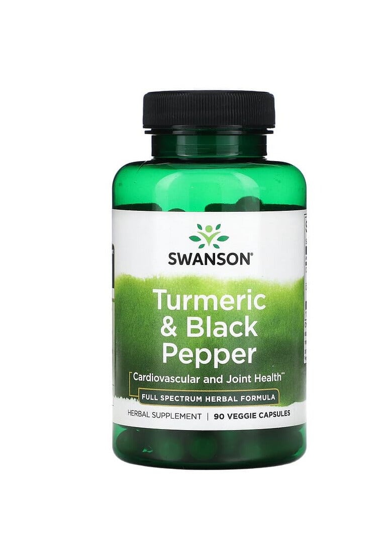 سوانسون الكركم والفلفل الأسود، 90 كبسولة نباتية - Image 1
