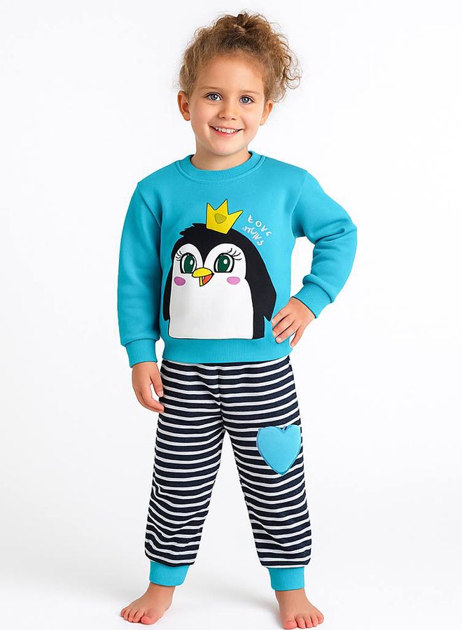 JOCKEY Kids Girl Inner Fleece the Penguin Print Winter Pajama Set