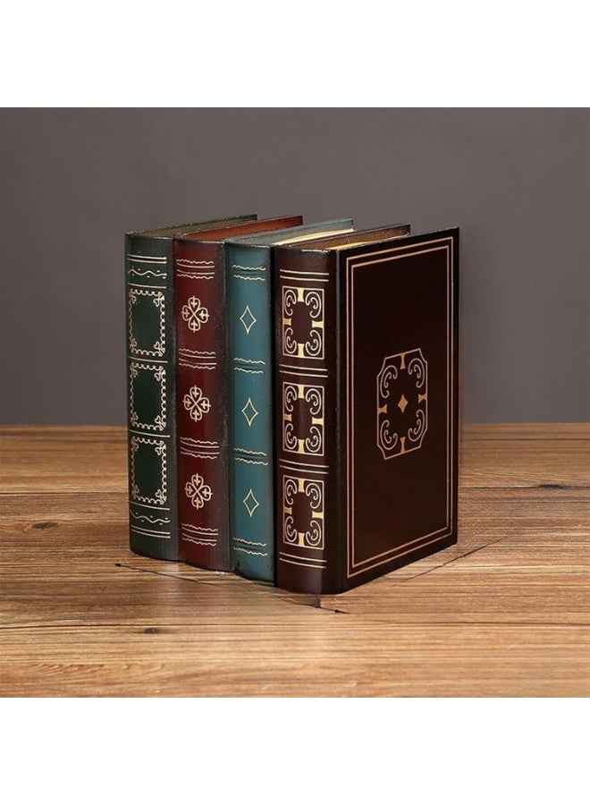 يُسلِّم مجموعة من 4 كتب مزخرفة، مجموعة كتب مزيفة عصرية للديكور المنزلي ذي الغلاف المقوى، عرض أكوام كتب مزيفة لديكور غرفة المعيشة على الرف (ب)