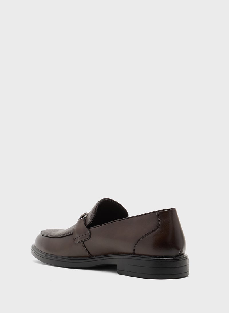 Robert Wood Buckle Detail Formal Slip Ons - Image 2