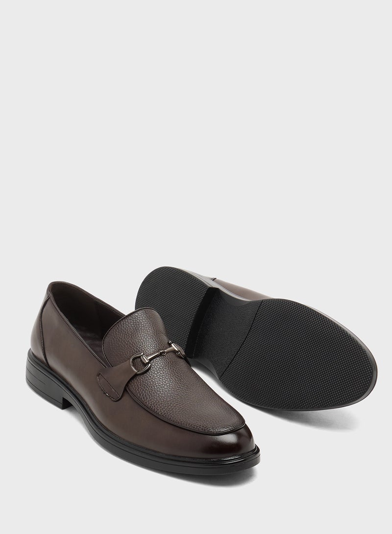 Robert Wood Buckle Detail Formal Slip Ons - Image 3
