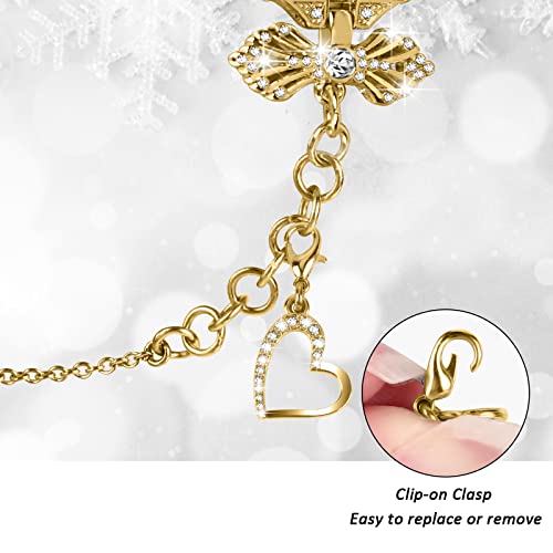 NYENEIL Compatible with Apple Watch Ultra Band 42MM/44MM/45MM/46MM/49MM Series 10 9 8 7 6 5 4 3 2 1 Smartwatch wistband Bracelet Strap Charms Dressy Bracelet iWatch Band for Women Gold - Image 4