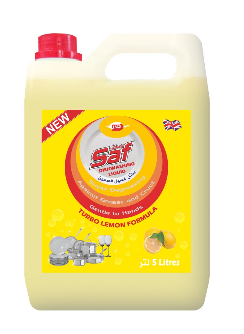 Dishwash Liquid Lemon Yellow 5L – Powerful Grease Removal, Long-Lasting Fresh Lemon Fragrance, Economical & Gentle on Hands