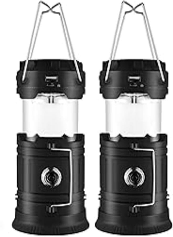 biubiubiu 2 Pack Rechargeable Camping Lights Portable Camping Lantern with Foldable Hook, Battery Powered Lamp, Waterproof LED Camping Light, Applicable to Hurricane, Emergency, Family [Energy Class A+++] 