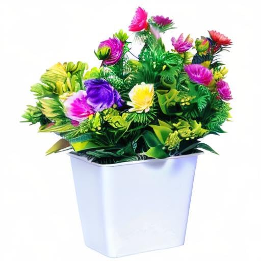 BP BP Artificial Mini Faux Plant with Plastic Pot Artificial Flowers with Pot Indoor Faux Artificial Plants with Pot for Desk or Home Decor Artificial Green Plants for Decor NG103 Pack of 2 Multi  - Image 4