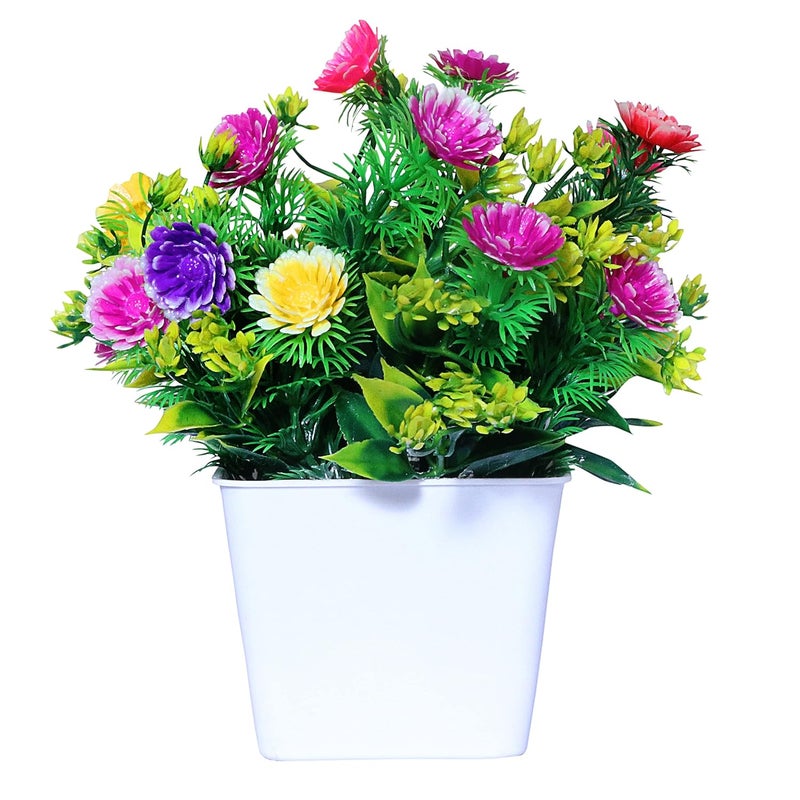 BP BP Artificial Mini Faux Plant with Plastic Pot Artificial Flowers with Pot Indoor Faux Artificial Plants with Pot for Desk or Home Decor Artificial Green Plants for Decor NG103 Pack of 2 Multi  - Image 2
