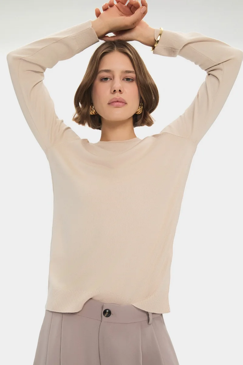 جون Women's Exclusive Crew Neck Viscose Blend Knitwear Sweater