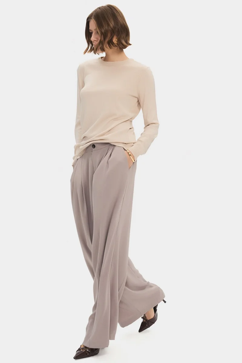 جون Women's Exclusive Crew Neck Viscose Blend Knitwear Sweater