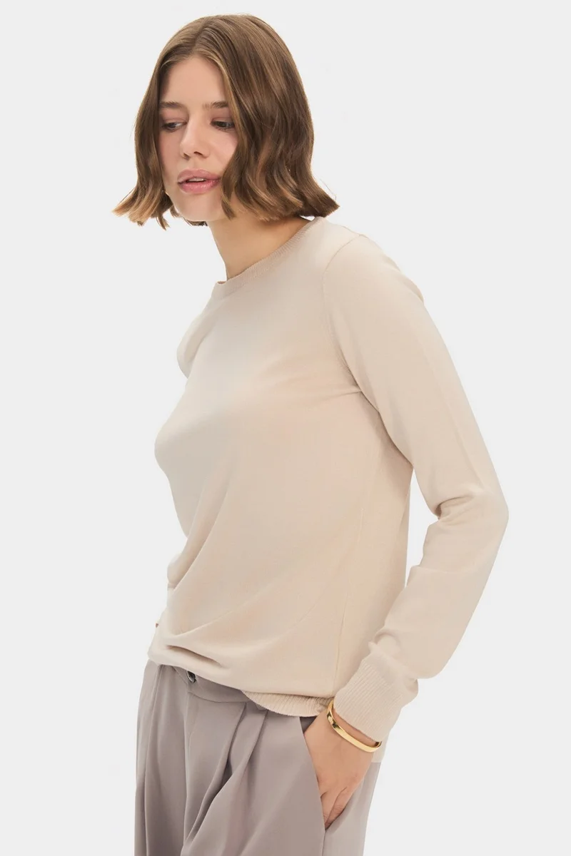 جون Women's Exclusive Crew Neck Viscose Blend Knitwear Sweater