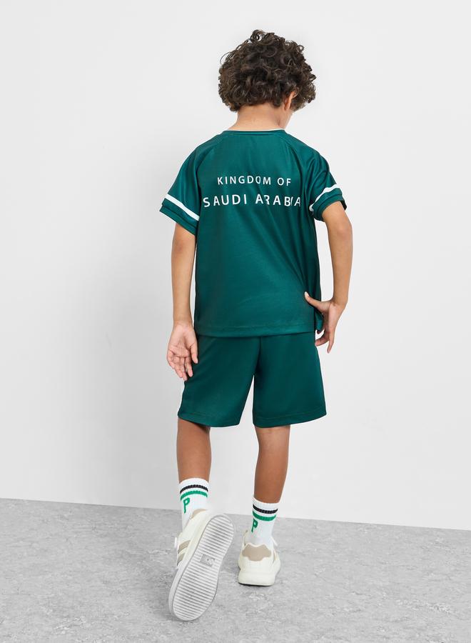 Styli Boys KSA Print Jersey T-Shirt and Shorts FIFA Football Set - Image 3