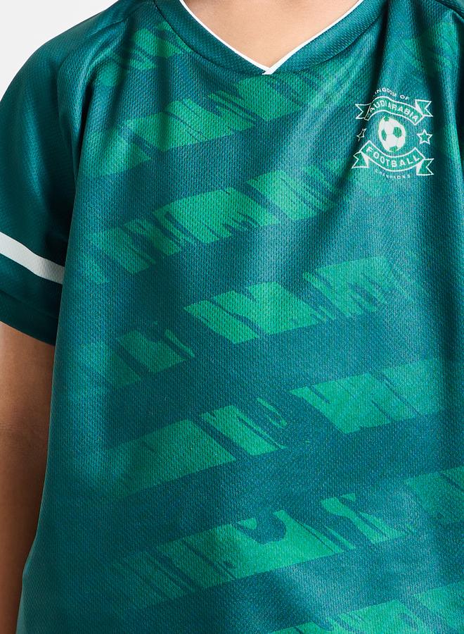 Styli Boys KSA Print Jersey T-Shirt and Shorts FIFA Football Set - Image 4
