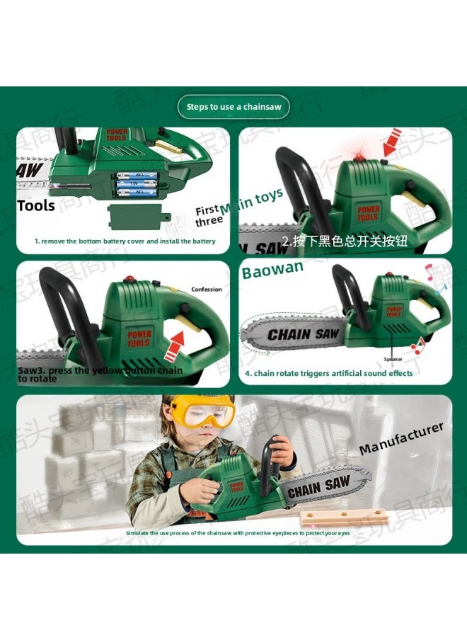 Children Play House DIY Simulation Chainsaw Tool Puzzle Boy Repair Tool Toy Direct Sales-Color:G226 [安全帽]  - Image 3