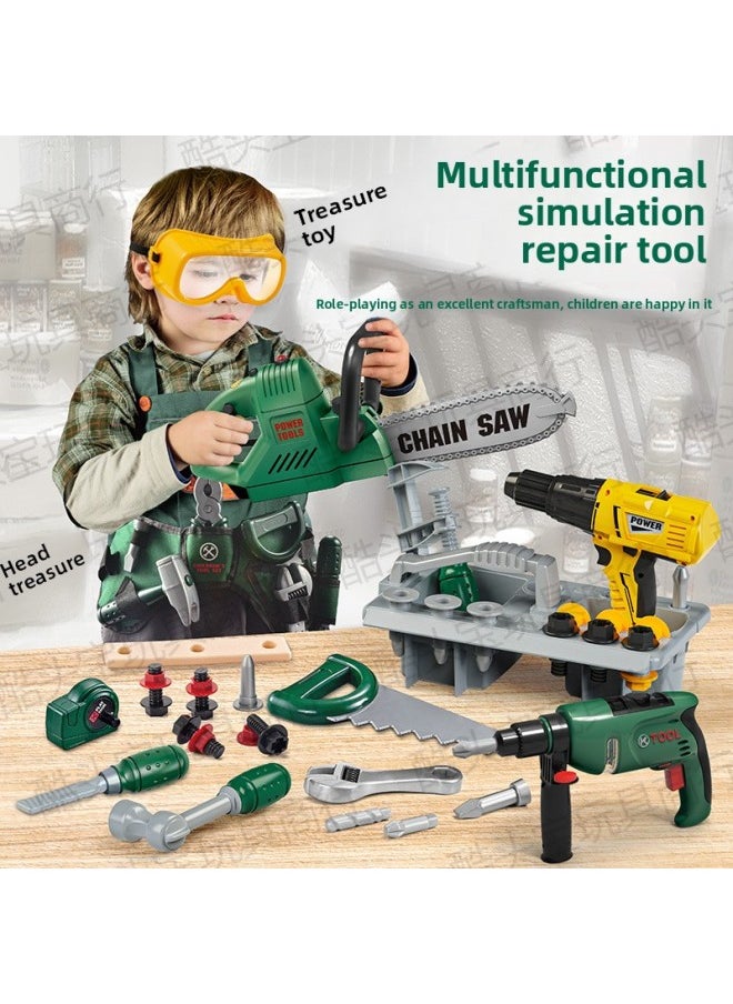 Children Play House DIY Simulation Chainsaw Tool Puzzle Boy Repair Tool Toy Direct Sales-Color:G226 [安全帽]  - Image 2