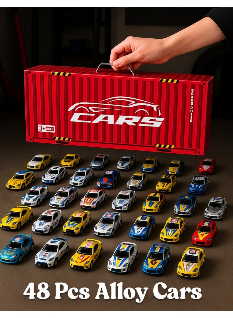 F.A.M.S Die-Cast Car Toy Set for Kids – 48 Mini Metal Cars with Garage Storage Case | Educational Toy for Ages 3+ - Image 1