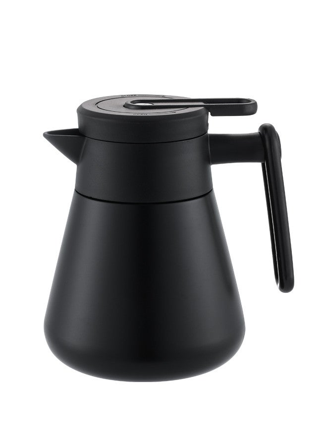 تراست ترمس شاي/قهوة من الستانلس ستيل المقاوم للصدأ سعة 0.5 لتر أسود، ستانلس ستيل 18-8 - Image 1