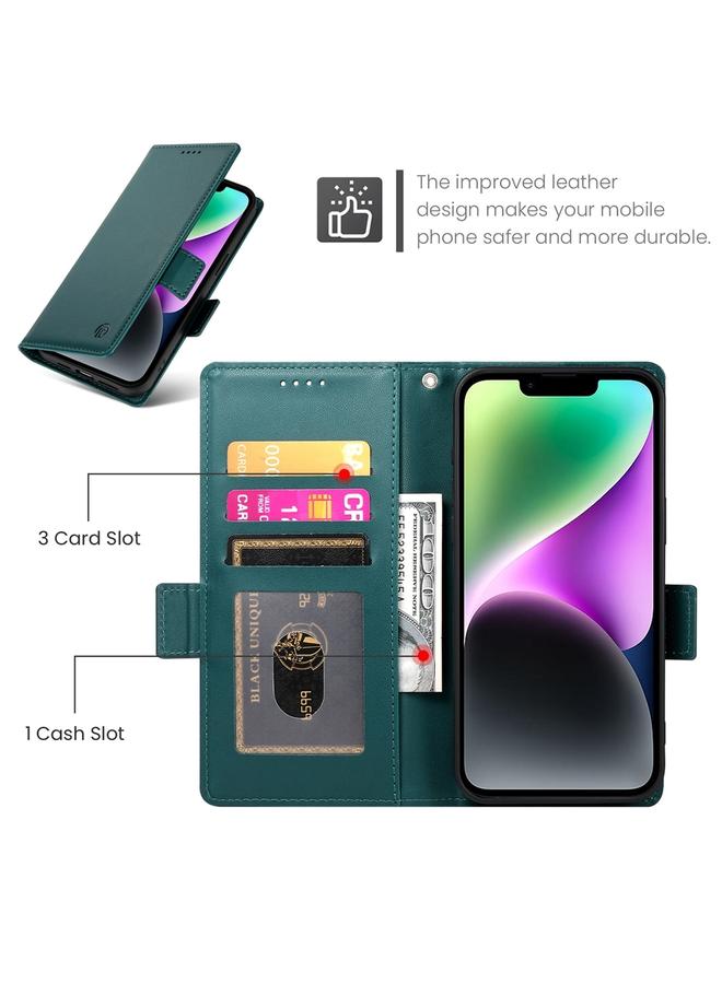 S-TOP Case For iPhone 14 Side Buckle Magnetic Frosted Leather Phone Case - Image 4