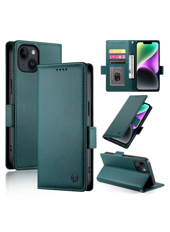 S-TOP Case For iPhone 14 Side Buckle Magnetic Frosted Leather Phone Case - Image 1