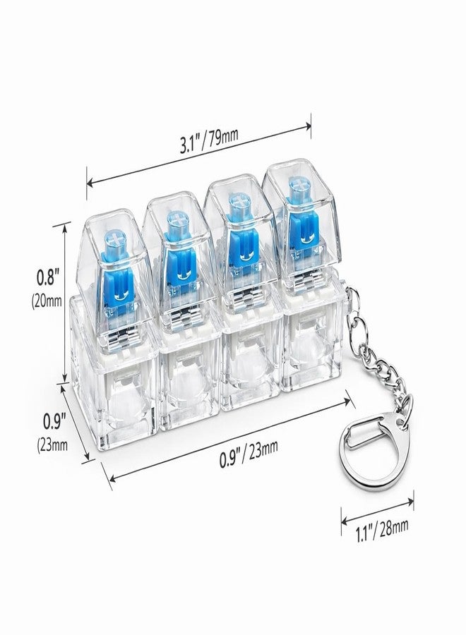Lommy 4-Key Mechanical Keyboard Switch Tester Keychain Clear Acrylic Fidget Toy with Blue Clicky Switches - Image 5