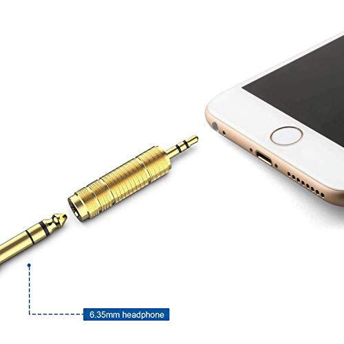 DIGITNOW Headphone Adapter 6.35mm (1/4 Inch) Male to 3.5mm (1/8 Inch) Female and 3.5 mm Male Plug to 6.35 mm Female Jack, Audio Stereo TRS Converter Adapters (4 -Pack Gold Plated) - Image 4