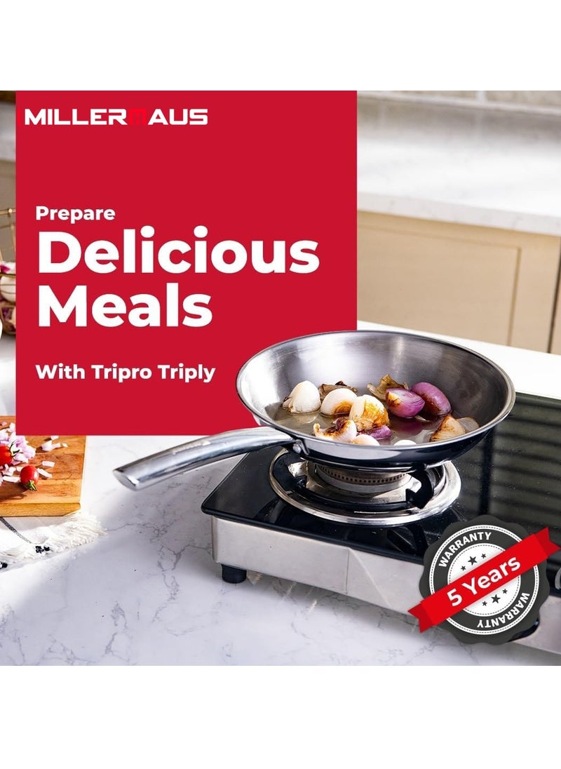 MILLERHAUS Millerhaus Tri-Ply Frypan 28cm Stainless Steel  - Image 4