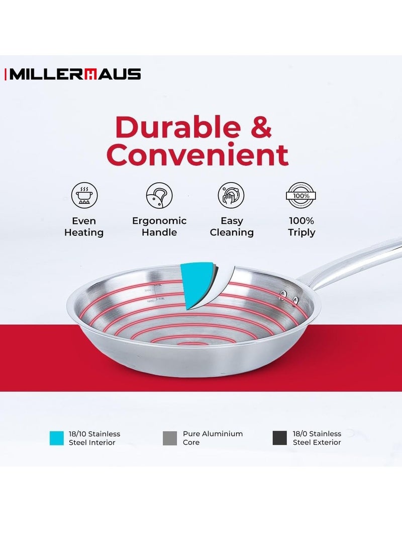 MILLERHAUS Millerhaus Tri-Ply Frypan 28cm Stainless Steel  - Image 2