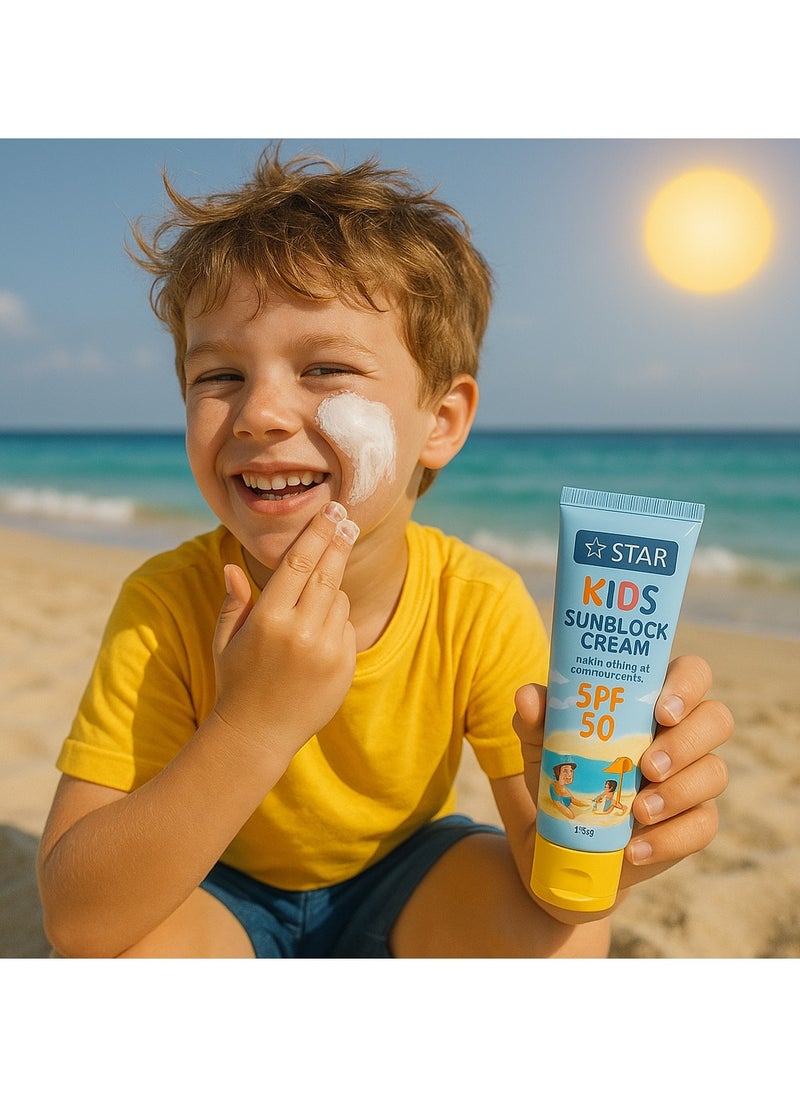 SZ Star - Face and Body Sunscreen SPF 50 - Moisturizing Sunblock with Vitamin E - Broad Spectrum UVA/UVB Protection with Sodium Hyaluronate - Non-Greasy, Lightweight & Fast Absorbing - Ideal for Sensitive Skin (100g) - Image 1