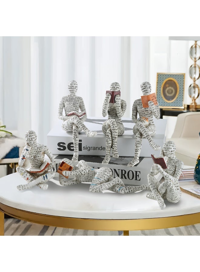 ALMiHomi Modern Reading Woman Statue – Elegant Resin Figurine for Home Office Decor, Abstract Thinker Sculpture for Shelf, Table & Desk Decoration (2.4 × 4.3 × 7 in / 6 × 11 × 18 cm) - Image 3