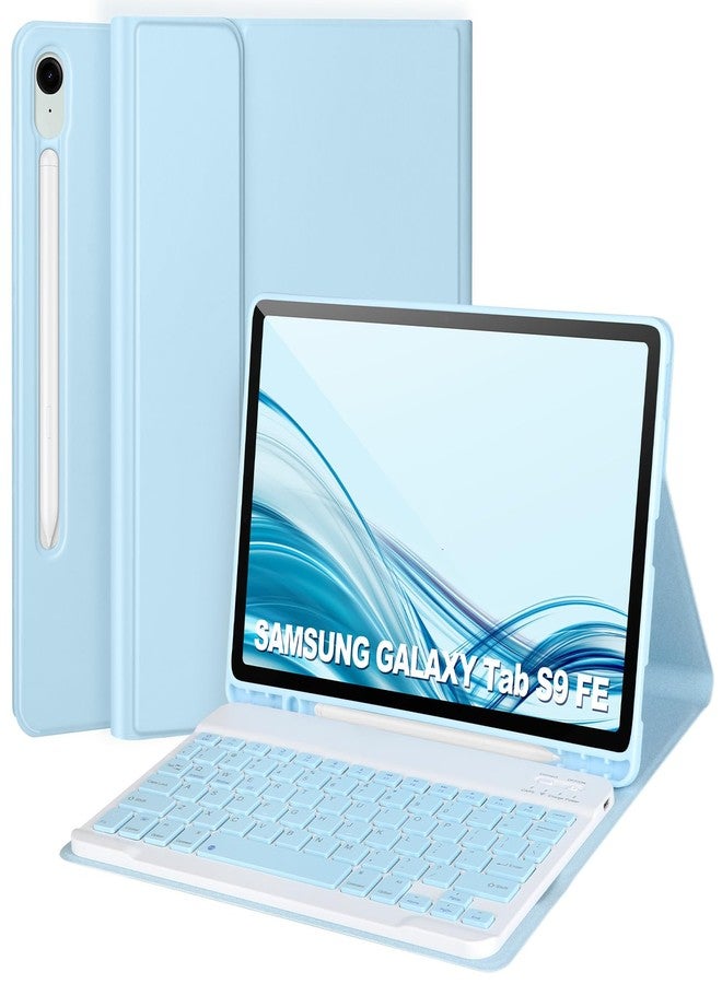 APHBZGE Keyboard Case for Samsung Galaxy Tab S9 FE 5G 10.9-inch, Keyboard for Samsung Tab S9 11'',Bluetooth Detachable Keyboard, Smart Cover Compatible with S Pen, Auto Sleep/Wake (Blue) - Image 1