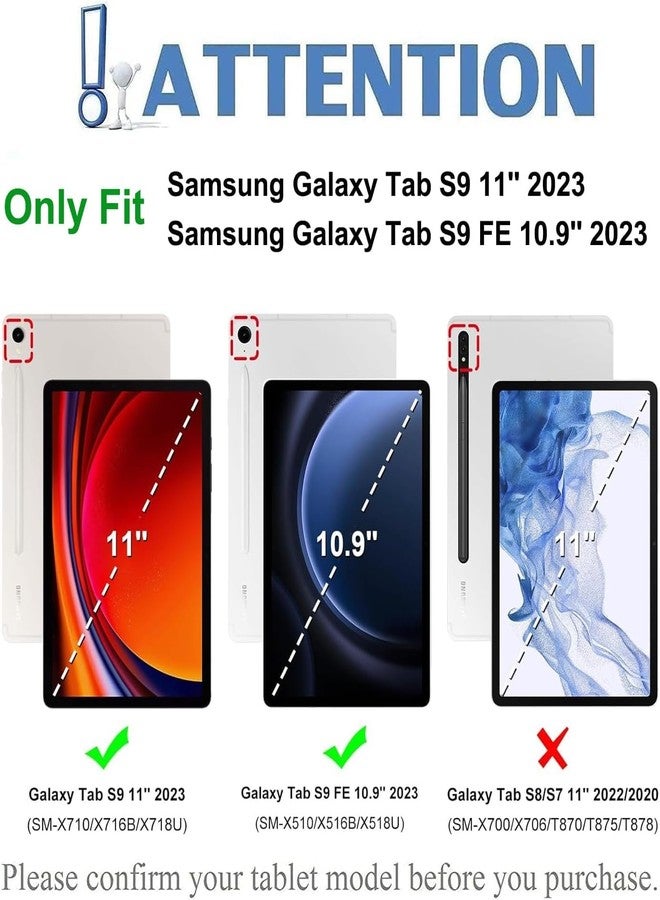 APHBZGE Keyboard Case for Samsung Galaxy Tab S9 FE 5G 10.9-inch, Keyboard for Samsung Tab S9 11'',Bluetooth Detachable Keyboard, Smart Cover Compatible with S Pen, Auto Sleep/Wake (Blue) - Image 2