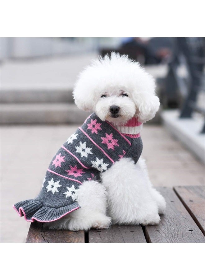 KYEESE Dog Sweaters for Small Dogs with Leash Hole Turtleneck Dog Sweater Dress Knit Pullover Warm Cat Sweater - Image 2