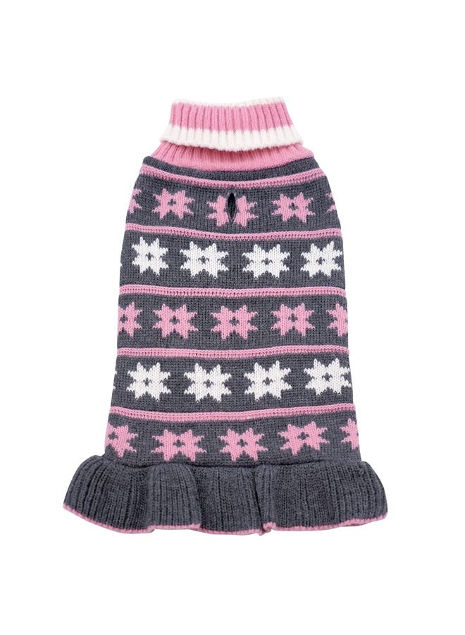 KYEESE Dog Sweaters for Small Dogs with Leash Hole Turtleneck Dog Sweater Dress Knit Pullover Warm Cat Sweater - Image 1