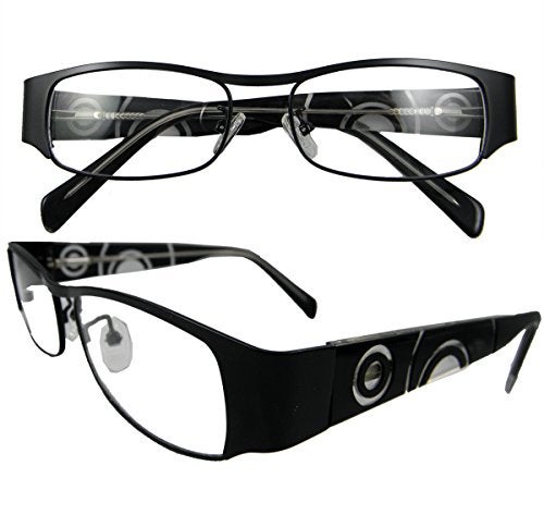 Circleperson Men Women Eyeglasses Optical Rectangle Spring Hinges W Clear Lens-black - Image 1