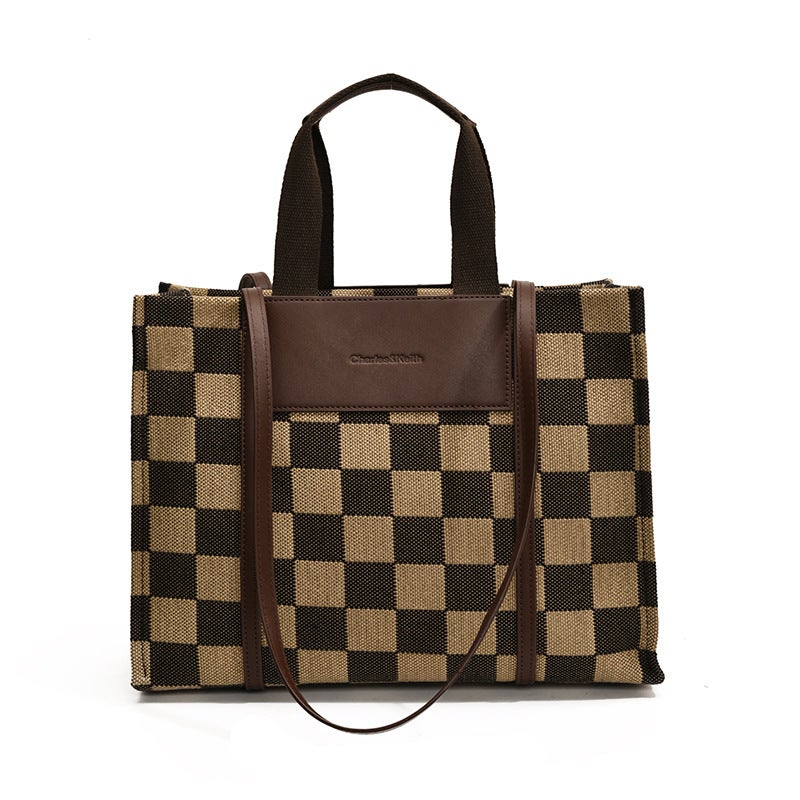 High-End Fashion Tote Bag Women'S 2024 New High-End Light Luxury Handbag Shoulder Crossbody Bag - Image 1