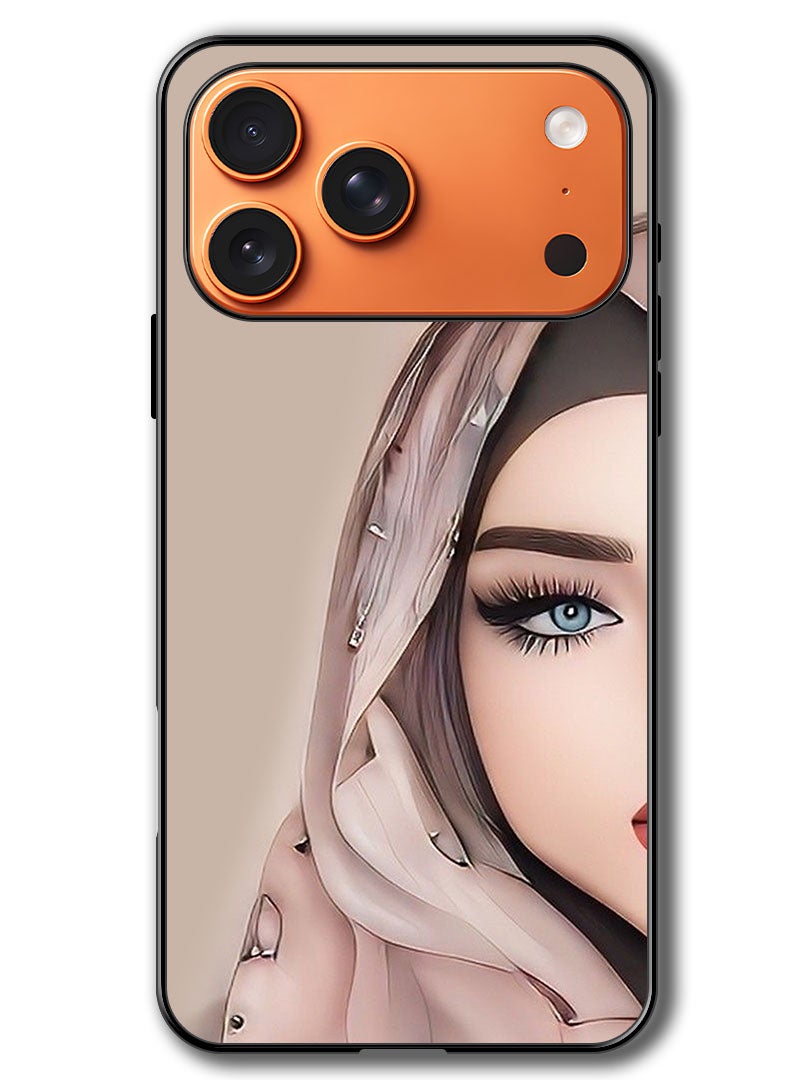 Theodor Case Compatible with Apple iPhone 17 Pro 6.3 Inch Protection Shockproof Bumper Cover Girl Half Face - Image 1