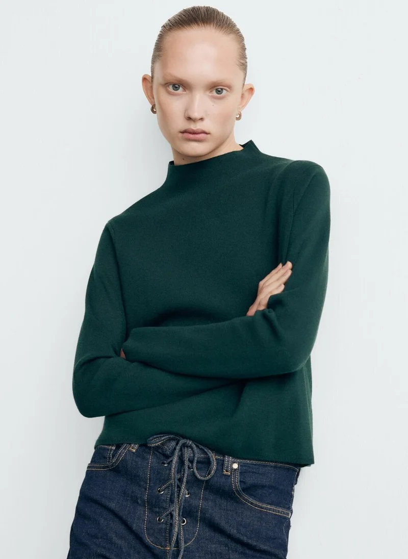 MANGO Knitted sweater with perkins neck