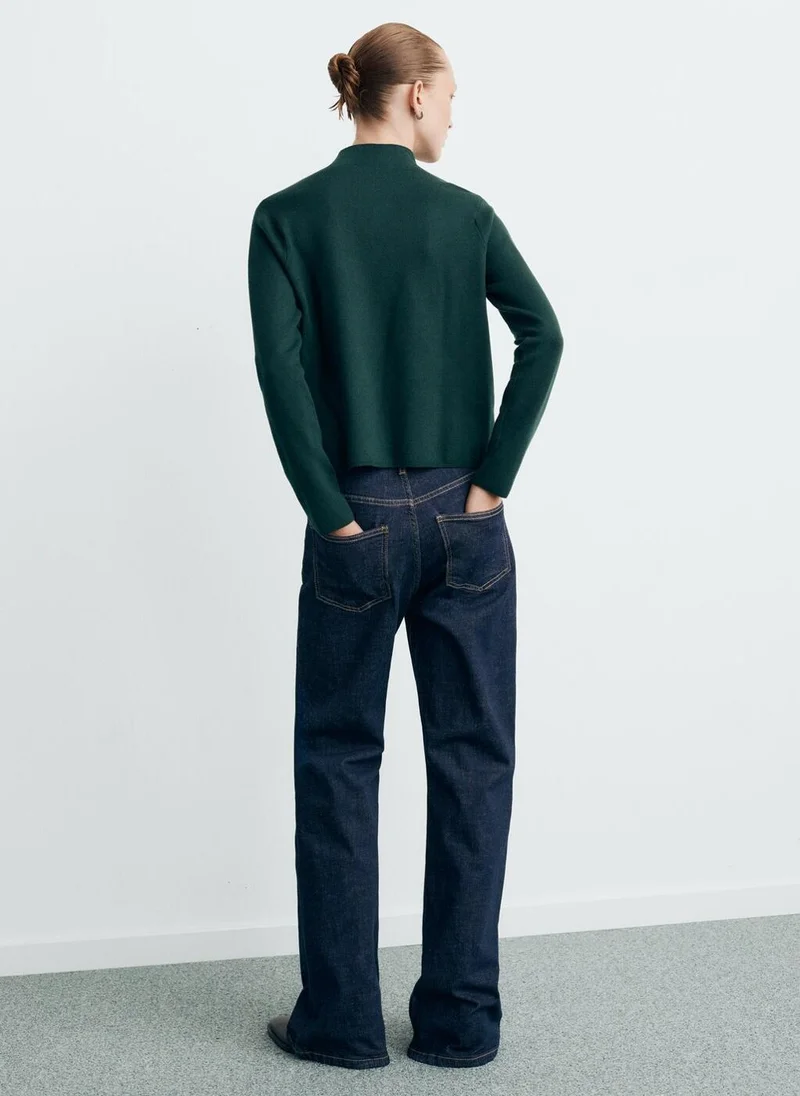 MANGO Knitted sweater with perkins neck