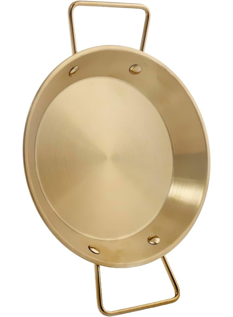 Golden stainless steel pan with two handles – 22 cm – Rust-resistant and suitable for cooking and serving - Image 2