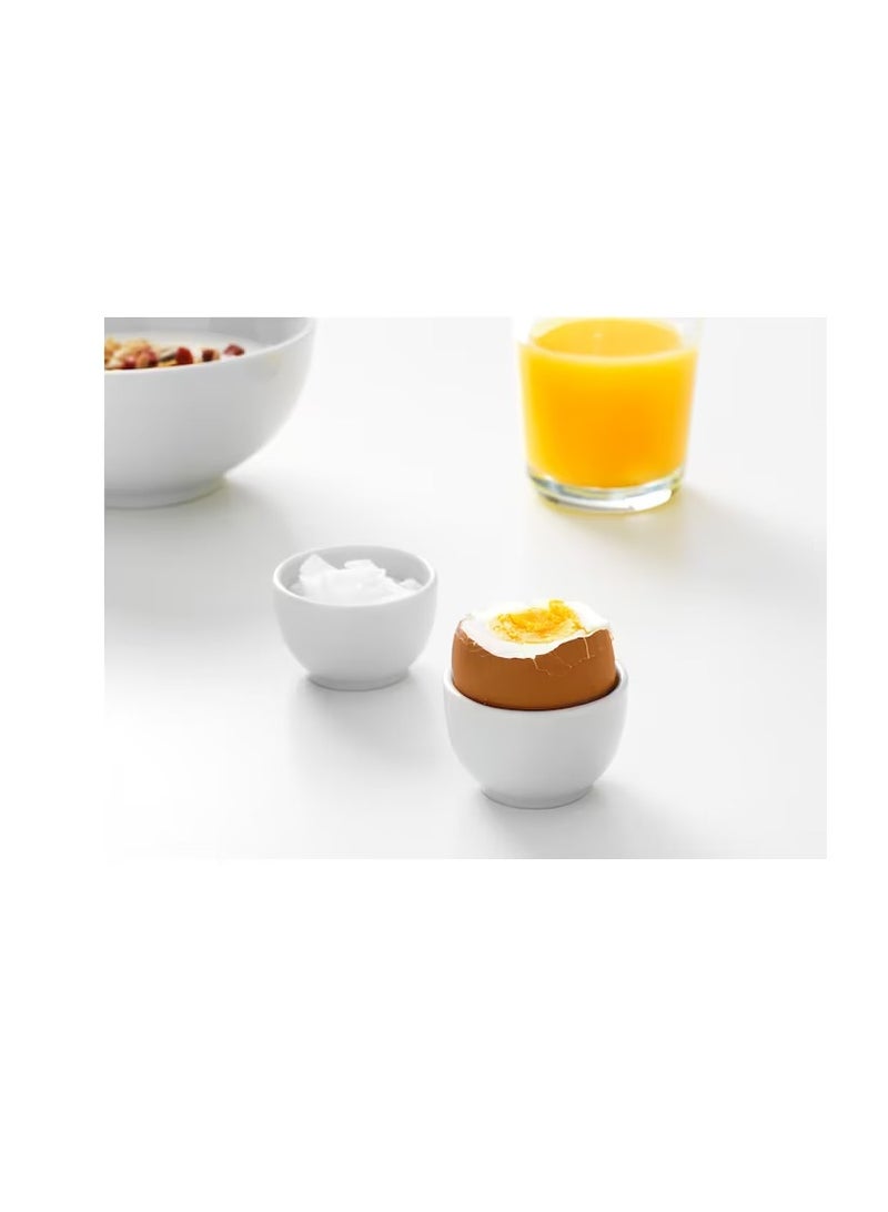 Bowl/egg cup, rounded sides white5 cm - Image 3