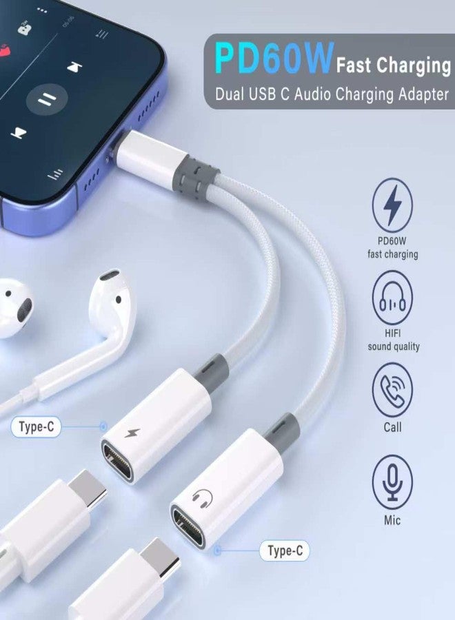 Subynanal USB Type C to 3.5mm Headphone Jack Adapter (2 Ports daul) - Image 4