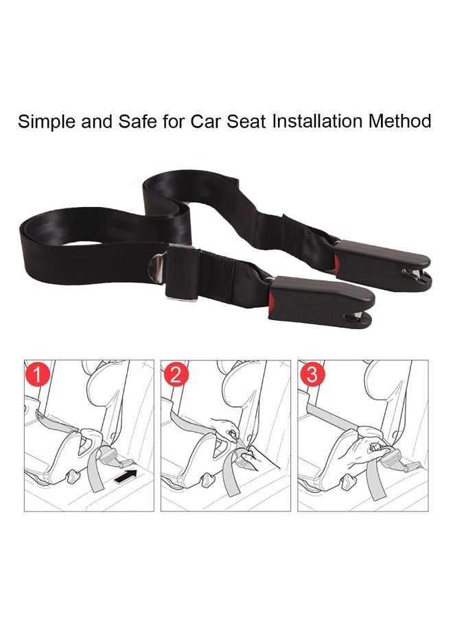 كوفوز حزام تثبيت Isofix العام لمقعد الطفل ، حزام البوليستر الناعم الأسود قابل للتعديل 5.25FT تحمل التوتر 15000N - Image 5