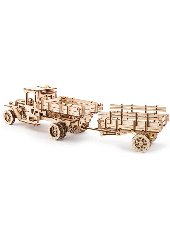 أوجيرز مجموعة إضافات Ugears لشاحنة UGM-11 (ناقلة، سلم إنقاذ، وهيكل مقطورة) هي لغز ميكانيكي ثلاثي الأبعاد للبالغين | مجموعة ألغاز ثلاثية الأبعاد كبيرة لتجميع الشاحنات بنفسك | تحفة فنية خشبية مزخرفة للشاحنة - Image 4