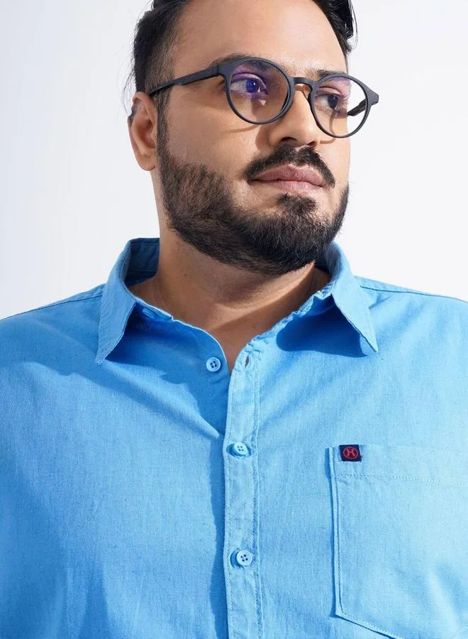 Take Two Plus Men Blue Regular Fit Casual Shirt By HardSoda