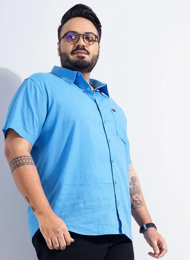 Take Two Plus Men Blue Regular Fit Casual Shirt By HardSoda