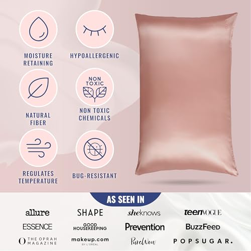 Blissy Silk Pillowcase - 100% Pure Mulberry Silk - 22 Momme 6A High-Grade Fibers - Silk Pillow Cover for Hair & Skin - Regular, Queen & King (Rose Gold, King) - Image 5