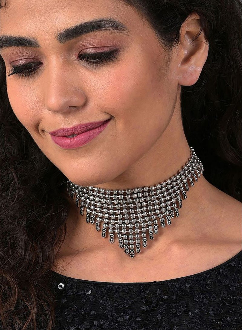 SOHI Silver Plated Designer Necklace - Image 1