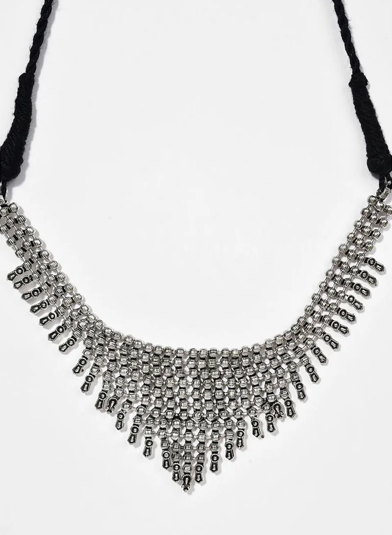 SOHI Silver Plated Designer Necklace