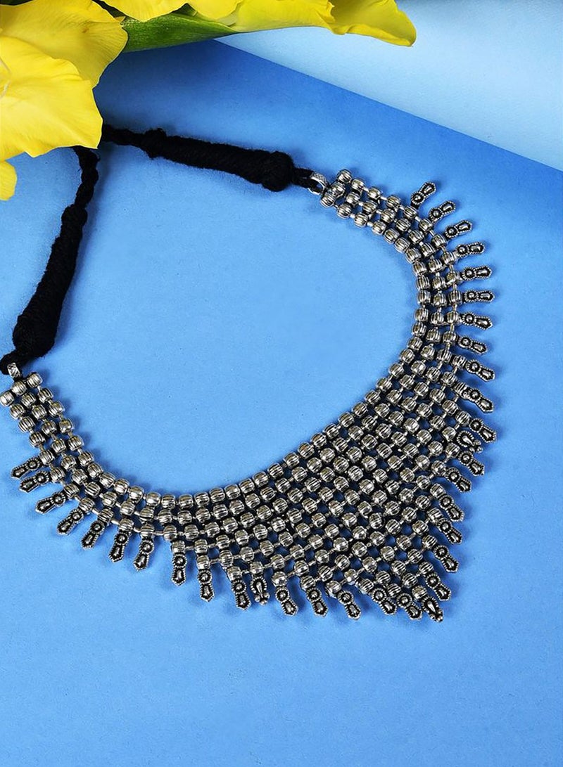 SOHI Silver Plated Designer Necklace - Image 2